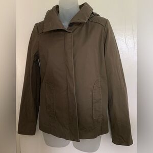 Gap Tan Jacket W/Hood Women Size L    EUC